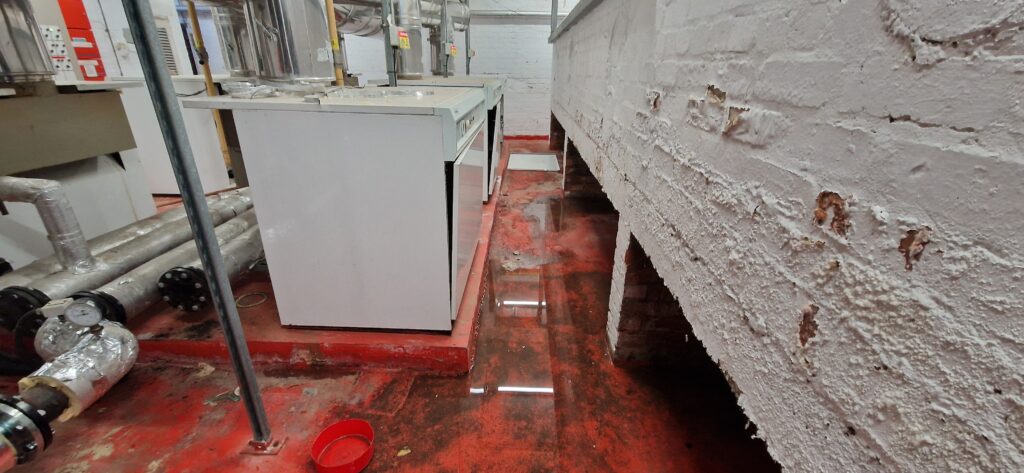 School Boiler Room improvement Case Study - Before shot of old boiler room